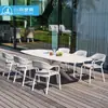 Mesa y Sillas de Comedor Nórdicas para Exteriores Tejado Patio de Villa Solario Hotel B&B Combinación de Sillas de Cuerda y Ratán para Ocio al Aire Libre