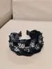 Nova Faixa de Cabeça Larga Retro de Luxo para Outono e Inverno com uma Pequena Trança de Veludo Rica Estilo Chanel Grampo de Cabelo