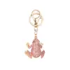 Europa y Estados Unidos llavero creativo de rana de diamante para coche colgante de animal de metal para bolso fábrica directa pequeños regalos
