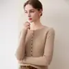 Nuevo Cárdigan de Punto de Cachemira con Cuello Redondo de Manga Larga para Mujer, Rayas, Ajuste Delgado, Top Favorecedor, Otoño/Invierno 2026