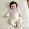 Fábrica de Origen Ropa de Bebé de Algodón Puro para Primavera y Otoño Pelele con Adorno de Encaje Elegante Mono para Bebé Niña Ropa para Recién Nacido