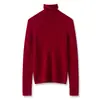 Suéter de Gola Alta Yangzi Yarn 100% Lã Fina Tricotado Suéter de Gola Alta Outono e Inverno Slim-Fit Top Camada Base para Mulheres
