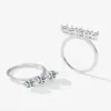 Anel Geométrico de Diamante Personalizado em Prata Esterlina S925 para Mulheres, Anel de Dedo Indicador da Moda Assimétrico Ins Tendência Luxo Acessível para Mulheres