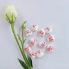 Calcomanía de Corazón de Melocotón Cuentas de Cerámica con Perlas Cuentas de Cerámica Estilo Chino Accesorios Hechos a Mano para DIY Pulsera Accesorios para Collar Material
