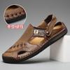 Sandálias Baotou Transfronteiriças 2025 Masculinas Antiderrapantes Feitas à Mão com Solado Macio Calçados de Uso Duplo Moda Casual Beach Shoes