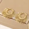 Pendientes de Girasol de Moda Transfronteriza Europea y Americana Pendientes Exagerados Punk en Forma de Abanico Venta al por Mayor Pendientes de Blogger Ins Joyería