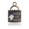 Halloween Transfronterizo Amazon Aleación Goteo de Aceite Murciélago Dulce o Truco Colgante Accesorios de Colgante Venta al por Mayor