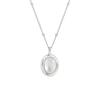 3336 Collar de Piedra de Concha Blanca Natural para Mujer Plata de Ley S925 de Alta Gama Original Ins Cadena Elegante de Plata para Clavícula