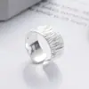 Novo Anel Transfronteiriço Japonês e Coreano Estilo INS Extremamente Simples Linha Larga do Rosto Textura de Anel Abertura Geométrica Nicho Anel Versátil para Mulheres