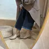 Botines Cortos Chuyuji de Tacón Grueso y Punta Fina Estilo Francés para Mujer 2026 Nuevos Botines Delgados de Otoño Invierno Estilo Coreano Botines de Tobillo Botas Martin de Tacón Medio