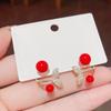 Pendientes de cola de pez con perla y aguja de plata s925, con dos colgantes traseros, diseño de nicho para mujer, joyería para los oídos.