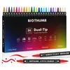 Marcador Acrílico de Ponta Dupla Conjunto de Pintura com Tinta Aquarela de Ponta Macia Canetas Coloridas de Tinta Artística Laváveis Ecológicas