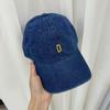 Chapéu Boné K-Style de Algodão Jeans Azul de Alta Qualidade para Mulheres com Marca de Letra de Metal, Proteção Solar Versátil, Chapéu Pequeno com Aba de Pato que Valoriza o Rosto