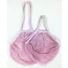 Bolsa de malla hueca multicolor transfronteriza, bolso tejido con cuerda de algodón, bolsa ecológica para almacenamiento de frutas y verduras, bolsa de malla de algodón para la compra