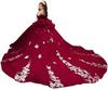 Vestido de Noiva de Renda Off-shoulder com Cauda Vestido de Festa de Aniversário Cerimônia Adulto Vestido de Princesa Vestido Floral Tridimensional