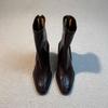 Novos Sapatos Femininos 2026 com Bico Quadrado Pequeno, Botas Finas Elásticas, Estilo Retrô com Zíper Traseiro, Versáteis para o Dia a Dia, Elegantes Botas Curtas de Salto Alto