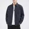 Ropa para Hombre Feng She / Nueva Colección Otoño Retro Workwear Chaqueta Camisa Holgada Casual Manga Larga Mezclilla Camisa Americana Hombre