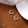 Pendientes Asimétricos de Plata Quebrada de Plata 925 de Verano Lujo Accesible Pendientes Simples en Forma de C Diseño de Estilo Frío Pendientes Multi-Reflectantes
