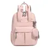 Mochila de Doble Hombro Unisex Moda Tela de Nylon Bolso Escolar Ligera Color Sólido Simple Gran Capacidad Mochila Pequeña de Viaje