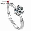 Fabricantes de explosões do Taobao atacado joias banhadas a prata clássico Diamante Roxo Diamante Branco Anel de seis garras anel de casal de zircônia