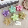 Pinza para el cabello de Plumeria Rosa-Verde Hielo Transparente de Verano, Pasador Dulce y Fresco con Patrón de Mármol