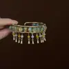 Pulsera de Hilo de Vidrio Acrílico Estilo Étnico Pulsera de Lujo Ligero de Gama Alta Temperamento Retro Joyería de Mano Personalizada Venta al por Mayor para Mujeres