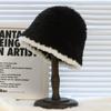 Gorro de pescador suave y encerado para mujer, de invierno, estilo coreano, combinable con todo, para ducharse en la cara, pequeño, estilo japonés, de lana de cabeza grande.