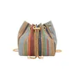 2026 Verano Nuevo de Moda Tejido de Paja Colorido Personalizado Gran Capacidad Diseño de Cordón Estilo Coreano Bolso Cruzado al por Mayor Bolso para Mujer