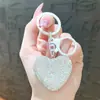 Llavero Creativo de Corazón con Pedrería Colgante Pequeño Accesorio de Bolso con Forma de Corazón de Moda Pequeño Regalo Llavero de Cristal con Diamantes