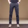 Calça casual de negócios de alta qualidade italiana 2026 verão estilo fino corte slim perna reta calça versátil para homens de meia-idade