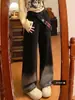Jeans Degradados con Cremallera Lateral Talla Grande para Mujer Primavera y Verano Nuevos Estilo Americano Cintura Alta Pierna Recta Ancha Holgados Modernos