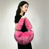 Bolso de Piel Sintética Transfronterizo de Comercio Exterior para Mujer, Bolso de Mano de Felpa de Color Sólido, Bolso de Media Luna de Felpa Tipo Dumpling, Muestra de Mayorista Disponible