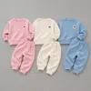 Pantalones Casuales Jogger Cálidos Largos Estilo Coreano Conjunto Infantil para Bebé Invierno Primavera Otoño