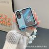 Adequado para OPPO Find N2 Flip Padrão de Cordeiro Corrente para Pendurar Capa Traseira Dobrável Portátil Capa Protetora de Celular Integrada Japão e Coreia