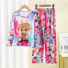 Amazon 2025 Novo Pijama Infantil Meninas Primavera e Outono Manga Longa Crianças Meninas Meninos Crianças Médias e Grandes Roupas de Casa de Outono