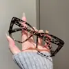 Óculos de Sol Estilosos Europeus e Americanos Estilo Gatinho Transfronteiriços, Óculos Versáteis da Moda com Efeito Emagrecedor, Armação Grande Óculos de Sol Sem Grau Atacado