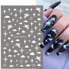 2021 Nuevo Arte de Uñas Pegatina 3D Estrella de Montaje Pequeño Libro Rojo Brillante Estrella Plateada Amor Chica Uñas Hermoso Adhesivo ins