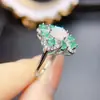 Anillos Populares de Piedras Naturales Múltiples al por Mayor de Fábrica Plata S925 Incrustados con Piedras Principales 3*3+5*7, Venta Directa desde Fábrica de Joyería