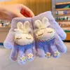 Luvas de Meio Dedo para Bebê Outono e Inverno Bebê Quente Dobráveis Tricô com Dedos de Fora Menina Dedo Desenho Animado 2024 Novo