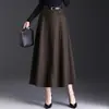 Falda de mujer moderna y sencilla, nuevo modelo otoño 2026, de cintura alta, falda línea A adelgazante, de longitud media, elegante, adecuada para ir al trabajo