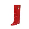 Botas de Tacón Cuña con Punta Aguda para Mujer Estilo Chica Caliente 2026 Tallas 40-45 con Cremallera Lateral y Caña Ancha para Favorecer la Forma de la Pierna