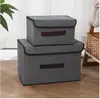 Caixa de armazenamento de roupas em tecido não tecido, caixa de armazenamento de itens diversos, caixa de armazenamento de brinquedos, conjunto organizador de duas peças à prova de poeira para casa