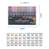 Pluma de Contorno de Doble Línea 48 Colores DIY Cuenta de Mano Tarjeta de Felicitación Navideña Pluma Flash Pintura para Estudiantes Marcador de Graffiti Fluorescente