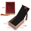 Caja de Joyería Roja Caja de Embalaje de Pulsera Atmosférica Caja de Papel para Pulsera de Cuentas Budistas Poesía Retro Caja para Pulsera con Colgante Caja de Joyería