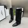 Nuevas botas de hebilla negra 2026, botines planos de moda para mujer de primavera y otoño, botines convertibles, suela de plataforma