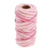 Corda de Fio de Algodão Colorido Core-Spun com Cor Gradiente para Materiais de Tecelagem Manual, Pulseiras de Joias, Corda Redonda Feita à Mão DIY