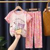 Pijama coreano ins para niños Traje para niñas Pantalones de manga corta Pijama para bebé niño Dos piezas Ropa para el hogar para aire acondicionado