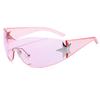 Gafas de sol para chicas populares Y2K del Milenio Europeo y Americano Gafas de aviador integradas Gafas de estrella de cinco puntas Transfronterizas
