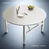 Mesa plegable extra gruesa de acero inoxidable para todo uso, escritorio grande para puesto de comida, mesa de comedor redonda, mesa para alquiler de apartamento pequeño, casa rural