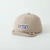 Gorro cálido para bebé de exterior Carta Transfronteriza Gorra Sencilla con Visera para Bebé Nueva Gorra de Pana para Bebé con Visera Suave